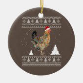 Chicken Lights met kerstpyjama met kerstmis Keramisch Ornament (Voorkant)
