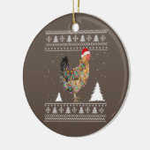 Chicken Lights met kerstpyjama met kerstmis Keramisch Ornament (Links)