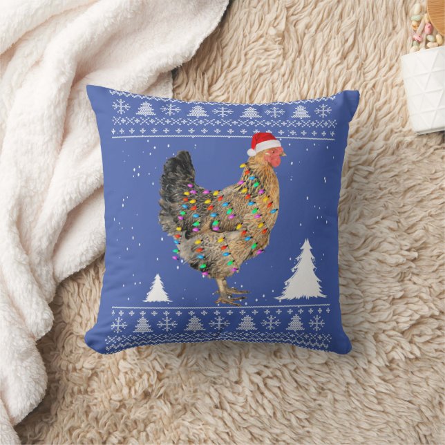 Chicken Lights met kerstpyjama met kerstmis Kussen (Deken)