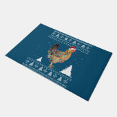 Chicken Lights with Santa Hat Christmas Pajamas Deurmat (Schuin)