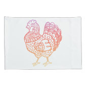  Chicken Lineart Pillowcases Kussensloop (Achterkant-Rechts)