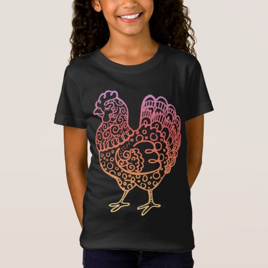 Chicken Lineart T-shirt (Voorkant)