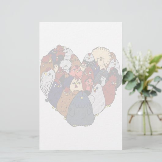 Chicken Love Briefpapier (Staand voorkant)