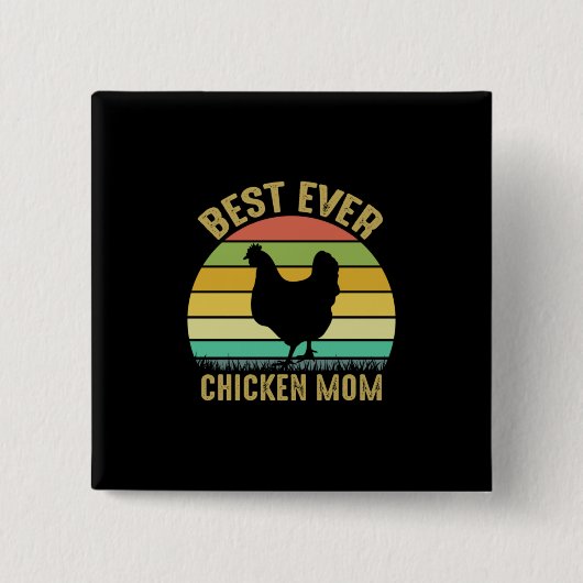 Chicken Lover | Best Ever Chicken Ma Vierkante Button 5,1 Cm (Voorkant)