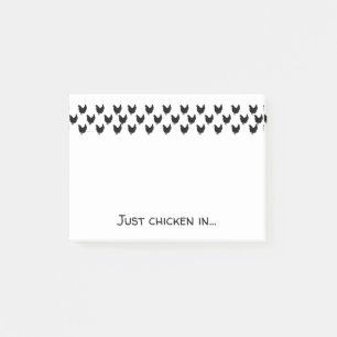 Chicken Lover Black en White Silhouettes Funny Post-it® Notes