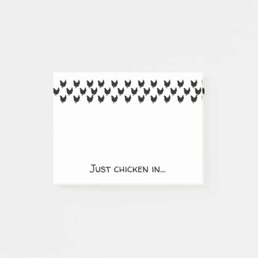 Chicken Lover Black en White Silhouettes Funny Post-it® Notes (Voorkant)
