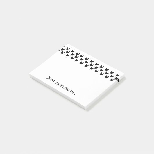 Chicken Lover Black en White Silhouettes Funny Post-it® Notes (Schuin)
