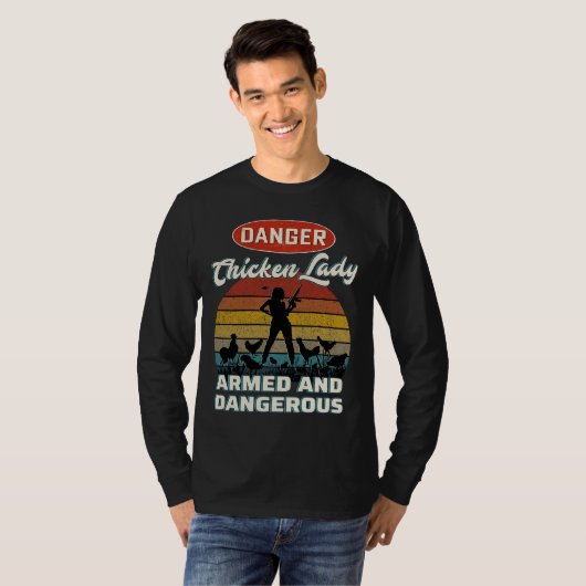 Chicken Lover Danger Chic T-shirt (Voorkant volledig)