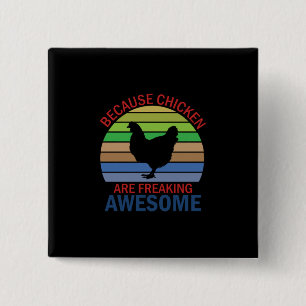 Chicken Lover Geweldige rennen van kippen Vierkante Button 5,1 Cm