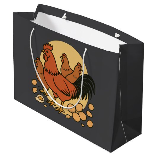 Chicken Lover Gift Bag Groot Cadeauzakje (Achterkant Gekanteld)