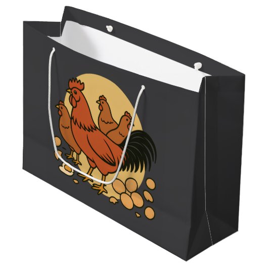 Chicken Lover Gift Bag Groot Cadeauzakje (Voorkant Gekanteld)