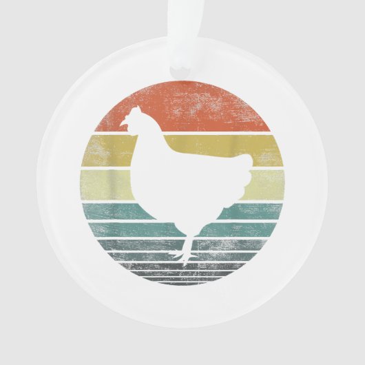 Chicken Lover Gifts Funny Farmer Retro Far Ornament (voorkant)
