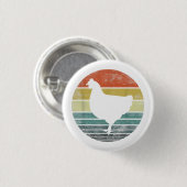 Chicken Lover Gifts Funny Farmer Retro  Far Ronde Button 3,2 Cm (Voorkant /achterkant)