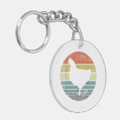 Chicken Lover Gifts Funny Farmer Retro  Far Sleutelhanger (Voorkant Links)