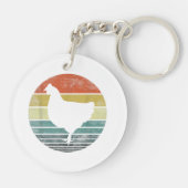 Chicken Lover Gifts Funny Farmer Retro  Far Sleutelhanger (Achterkant)