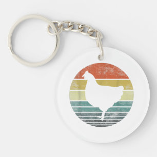 Chicken Lover Gifts Funny Farmer Retro  Far Sleutelhanger