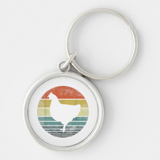Chicken Lover Gifts Funny Farmer Retro  Far Sleutelhanger (Voorkant)
