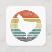 Chicken Lover Gifts Funny Farmer Retro Far Vierkante Visitekaartje (Achterkant)