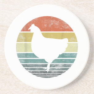 Chicken Lover Gifts Funny Farmer Retro  Far Zandsteen Onderzetter