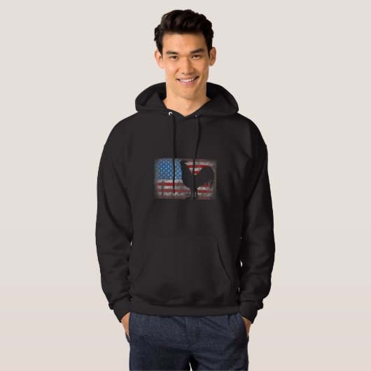 Chicken Lover Grunge American Flag Usa   Hoodie (Voorkant volledig)