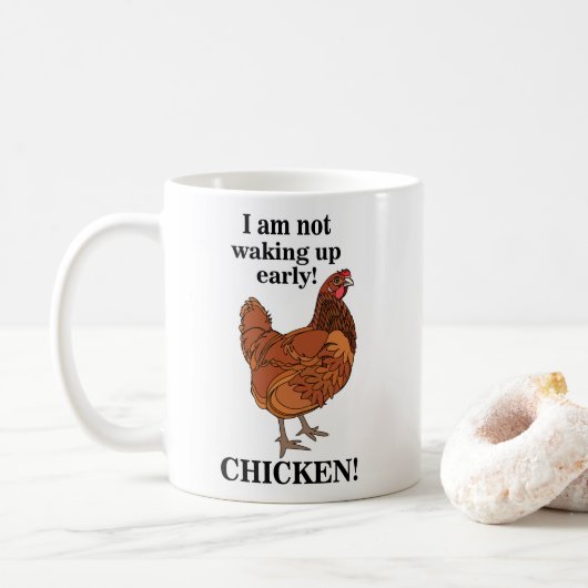 Chicken Lover I am Not Waking Up Early Funny Koffiemok (Met donut)