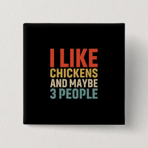 Chicken Lover Ik hou van kippen Vierkante Button 5,1 Cm