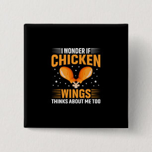 Chicken Lover Kippen Wing Vierkante Button 5,1 Cm