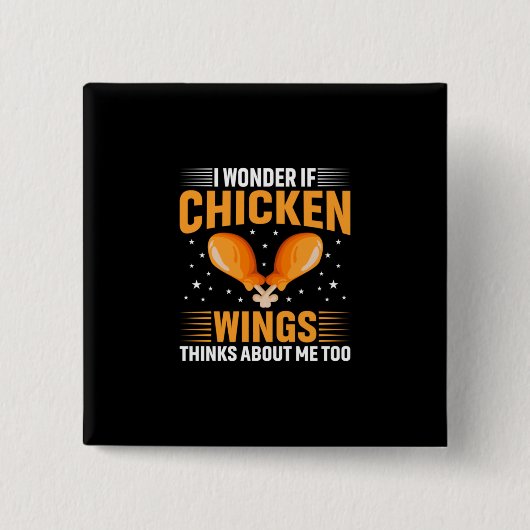 Chicken Lover | Kippen Wing Vierkante Button 5,1 Cm (Voorkant)