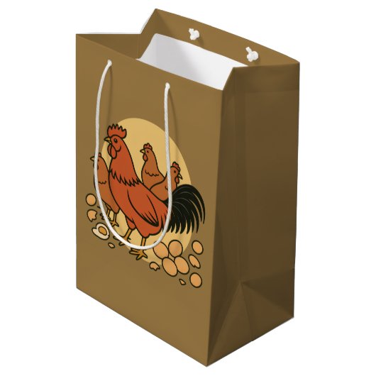 Chicken Lover Medium Gift Bag Medium Cadeauzakje (Achterkant Gekanteld)