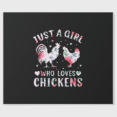 Chicken Lover | Meisje dat van kippen houdt Cadeaupapier (Vlak)