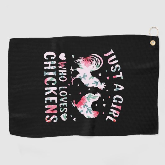 Chicken Lover | Meisje dat van kippen houdt Golfhanddoek (Horizontaal)