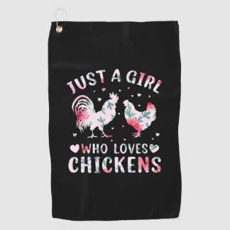 Chicken Lover | Meisje dat van kippen houdt Golfhanddoek