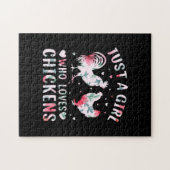 Chicken Lover | Meisje dat van kippen houdt Legpuzzel (Horizontaal)