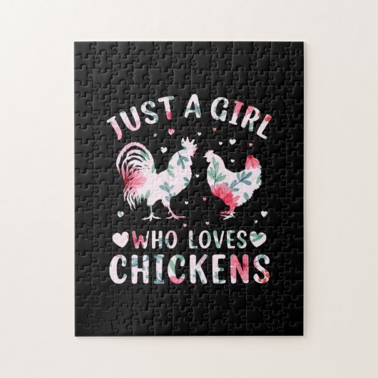Chicken Lover | Meisje dat van kippen houdt Legpuzzel (Verticaal)