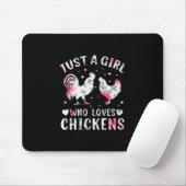 Chicken Lover | Meisje dat van kippen houdt Muismat (Met muis)