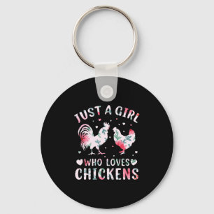 Chicken Lover Meisje dat van kippen houdt Sleutelhanger