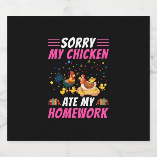 Chicken Lover | Mijn Chicken Ate My Homework Bier Etiket (Enkel label)