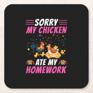 Chicken Lover   Mijn Chicken Ate My Homework Kartonnen Onderzetters