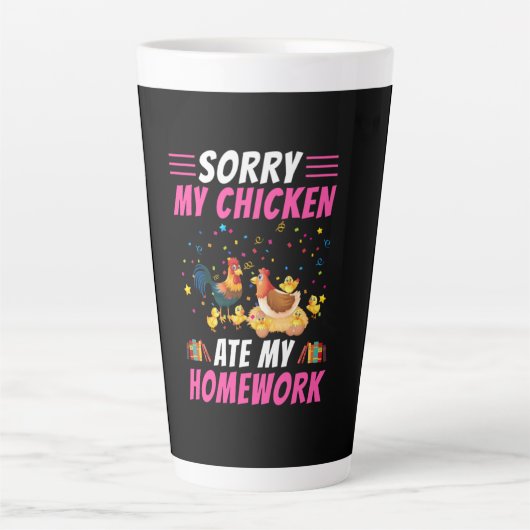 Chicken Lover | Mijn Chicken Ate My Homework Latte Mok (Voorkant)
