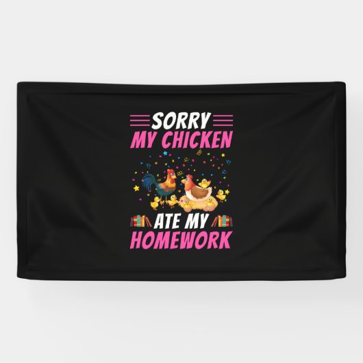 Chicken Lover | Mijn Chicken Ate My Homework Spandoek (Horizontaal)