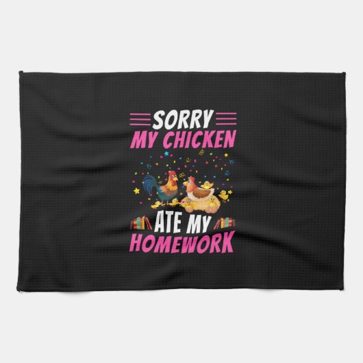 Chicken Lover | Mijn Chicken Ate My Homework Theedoek (Horizontaal)