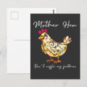 Chicken Lover Moeder Hen Ruffle My Feathers niet Briefkaart (Voorkant / Achterkant)