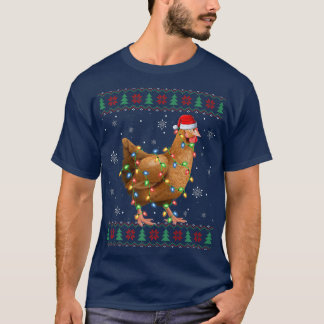 Chicken Lover Xmas Licht Santa Ugly Chicken Chris T-shirt
