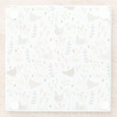 Chicken Lovers Boerderij Dier  Bloemen Glazen Onderzetter (Achterkant)