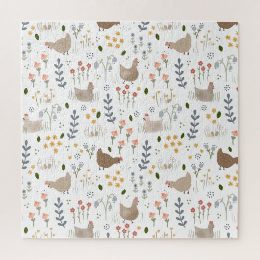 Chicken Lovers Boerderij Dier  Bloemen Legpuzzel (Verticaal)