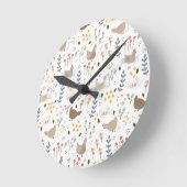 Chicken Lovers Boerderij Dier  Bloemen Ronde Klok (Hoek)