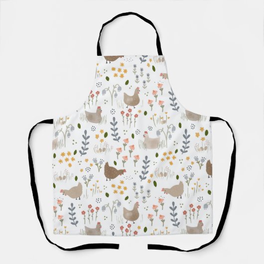 Chicken Lovers Boerderij Dier Bloemen Schort (Voorkant)