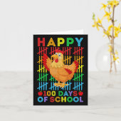 Chicken Lovers Teacher Student Happy 100 Days of S Kaart (Gele Bloem)
