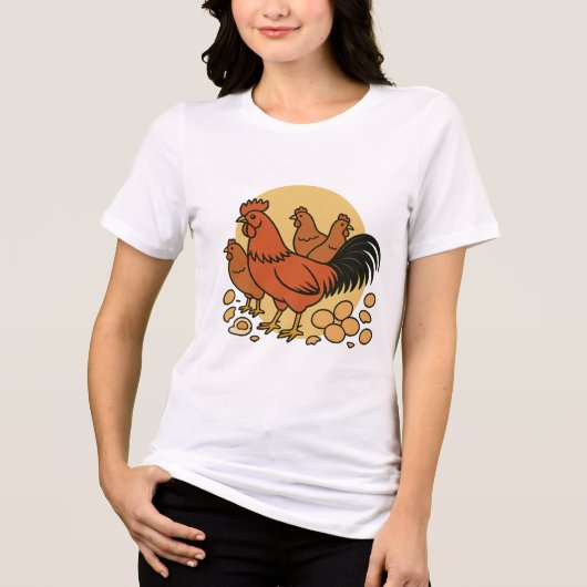 Chicken Lovers Women's Tee Tri-Blend Shirt (Voorkant)
