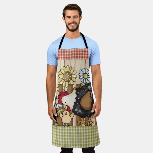 Chicken Mama Apron Schort (Gedragen)